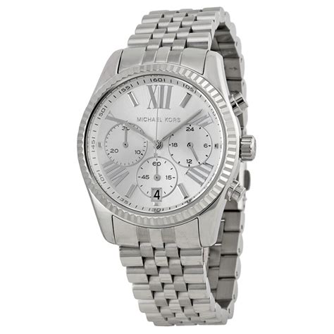 Michael Kors Lexington Chronograph Stainless Steel Ladies .